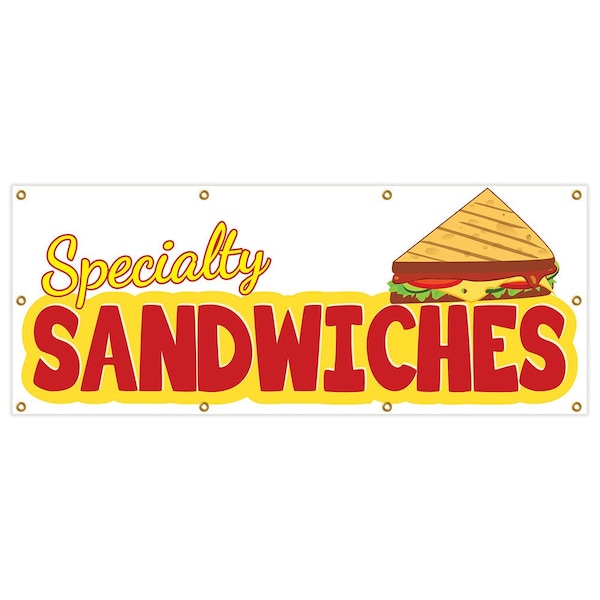 Specialty Sandwiches Banner Heavy Duty 13 Oz Vinyl with Grommets